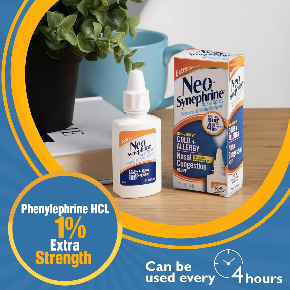 Neo-Synephrine Phenylephrine Nasal Spray, 1%, 0.5 oz - 00225081047 - LL Medico