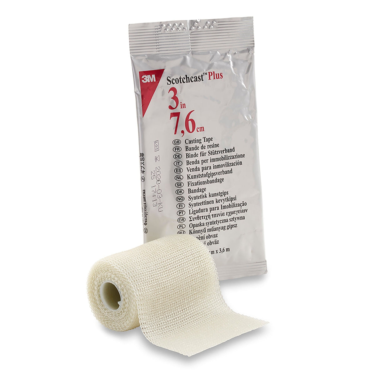 3M Scotchcast Plus Cast Tape, White, Fiberglass Resin, Non-Sterile - LL Medico