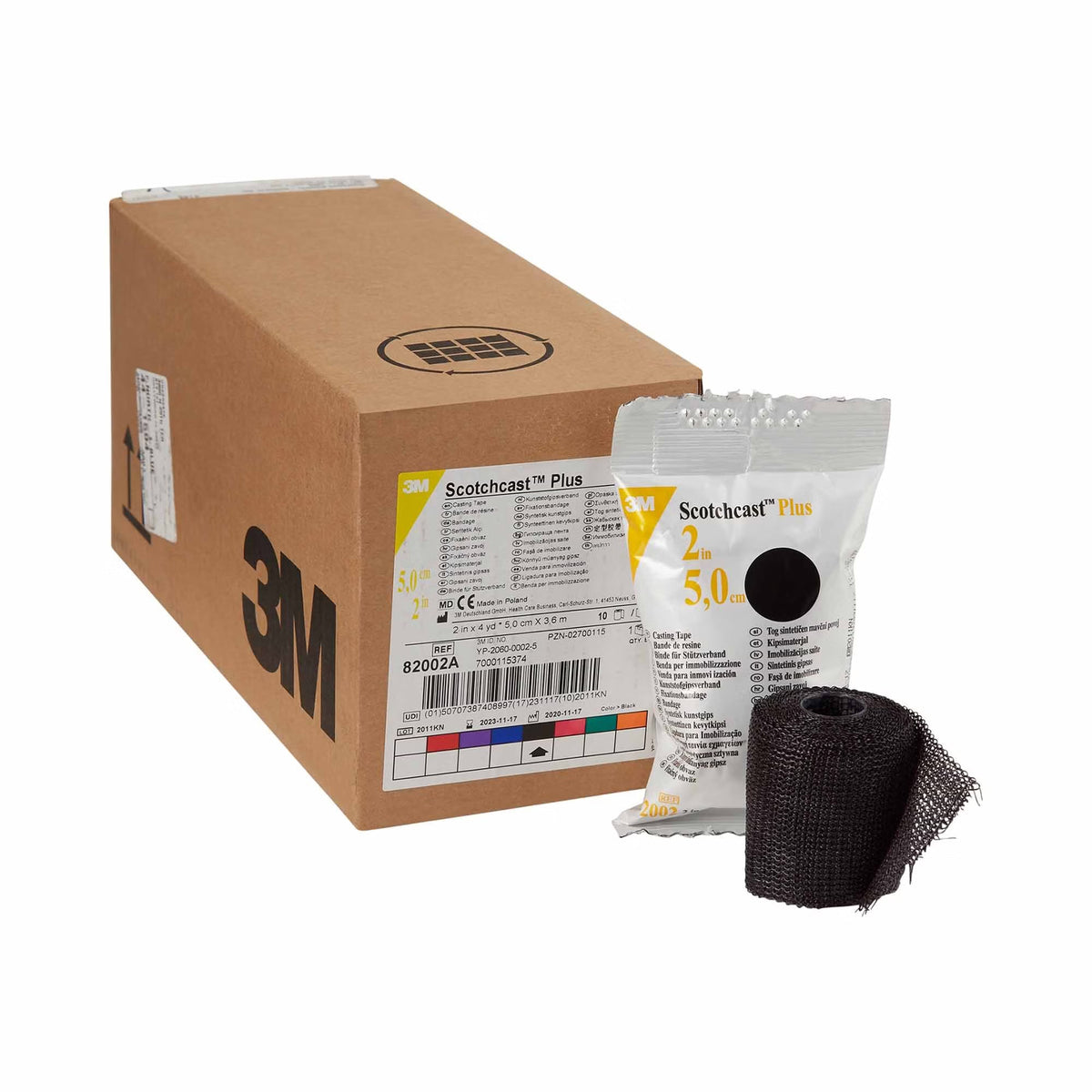 3M Scotchcast Plus, Cast Tape, Black, Latex-Free, Fiberglass / Resin - LL Medico