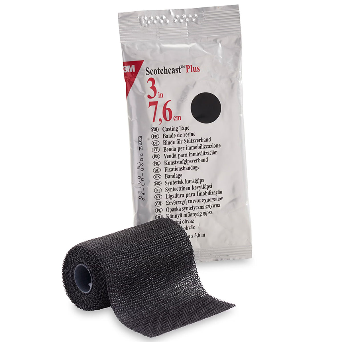 3M Scotchcast Plus, Cast Tape, Black, Latex-Free, Fiberglass / Resin - LL Medico