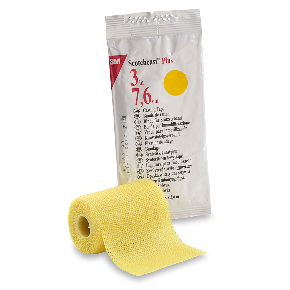 3M Scotchcast Plus, Cast Tape, Fiberglass / Resin, Yellow - LL Medico