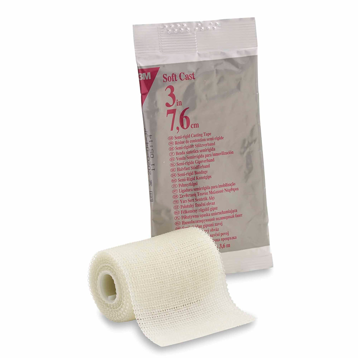3M Scotchcast Soft Cast, Semi-Rigid Casting Tape, White, Fiberglass, 3" x 12' - 82103-Box - LL Medico