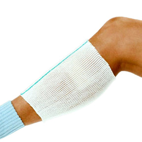 X-Span Elastic Net Retainer Dressing, Tubular, White / Gold, Polyester / Spandex, Size 1, 8 Yard Length, Medium Finger / Toe, NonSterile - 821-Single - LL Medico