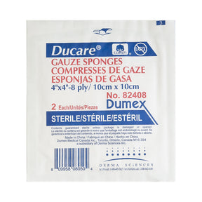 Ducare Sterile Gauze Sponge, 4 x 4 Inch, 8-Ply