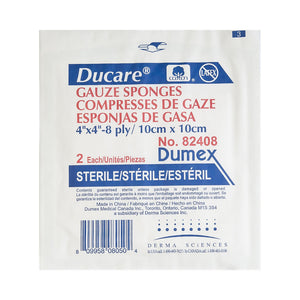 Ducare Sterile Gauze Sponge, 4 x 4 Inch, 8-Ply