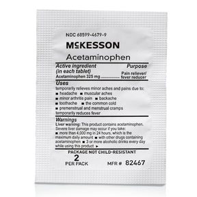McKesson Acetaminophen Pain Relief, 325 mg, Unit Dose Tablet - 82467 - LL Medico