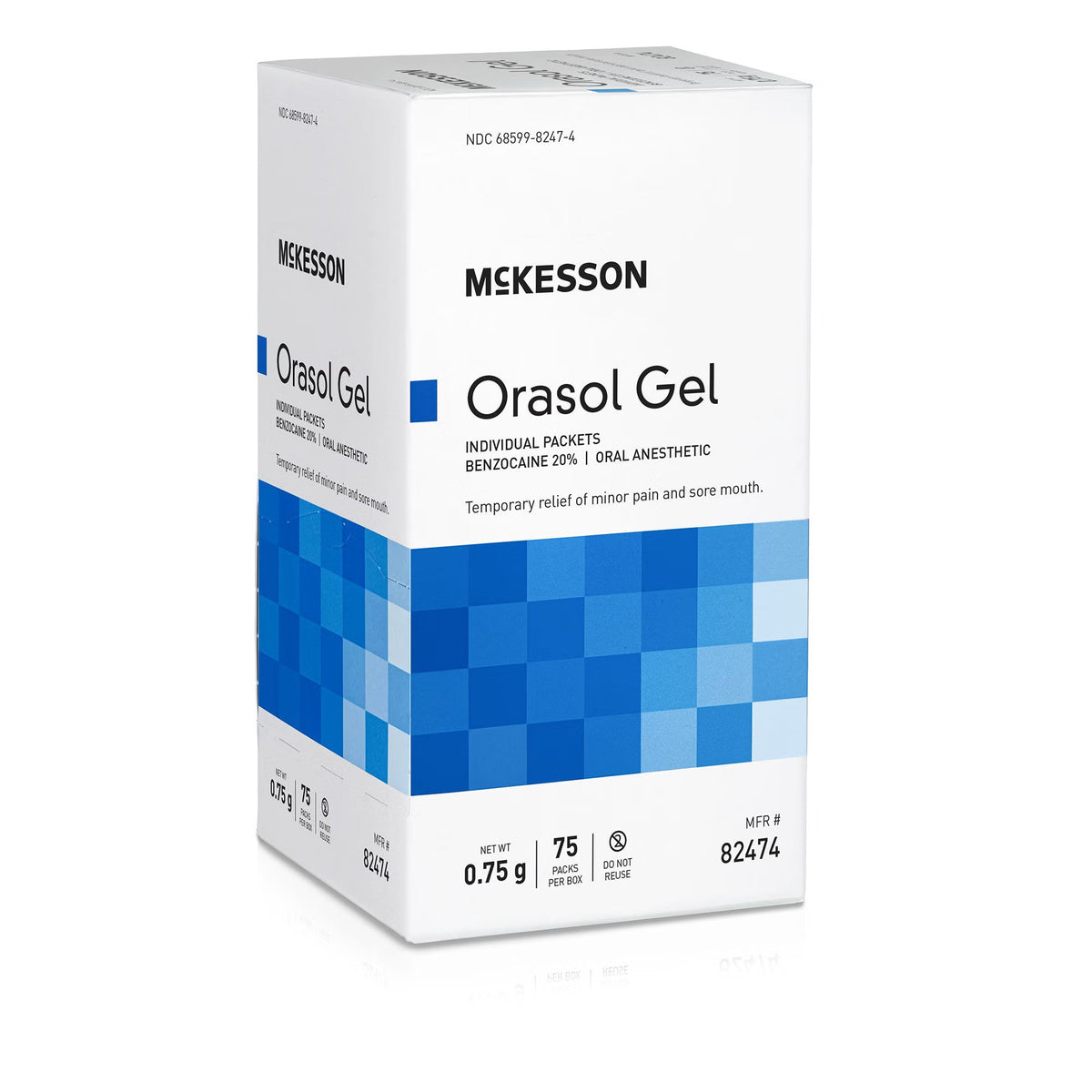 McKesson Benzocaine Oral Pain Relief Gel, 20% Strength, 0.75 Gram - 82474 - LL Medico