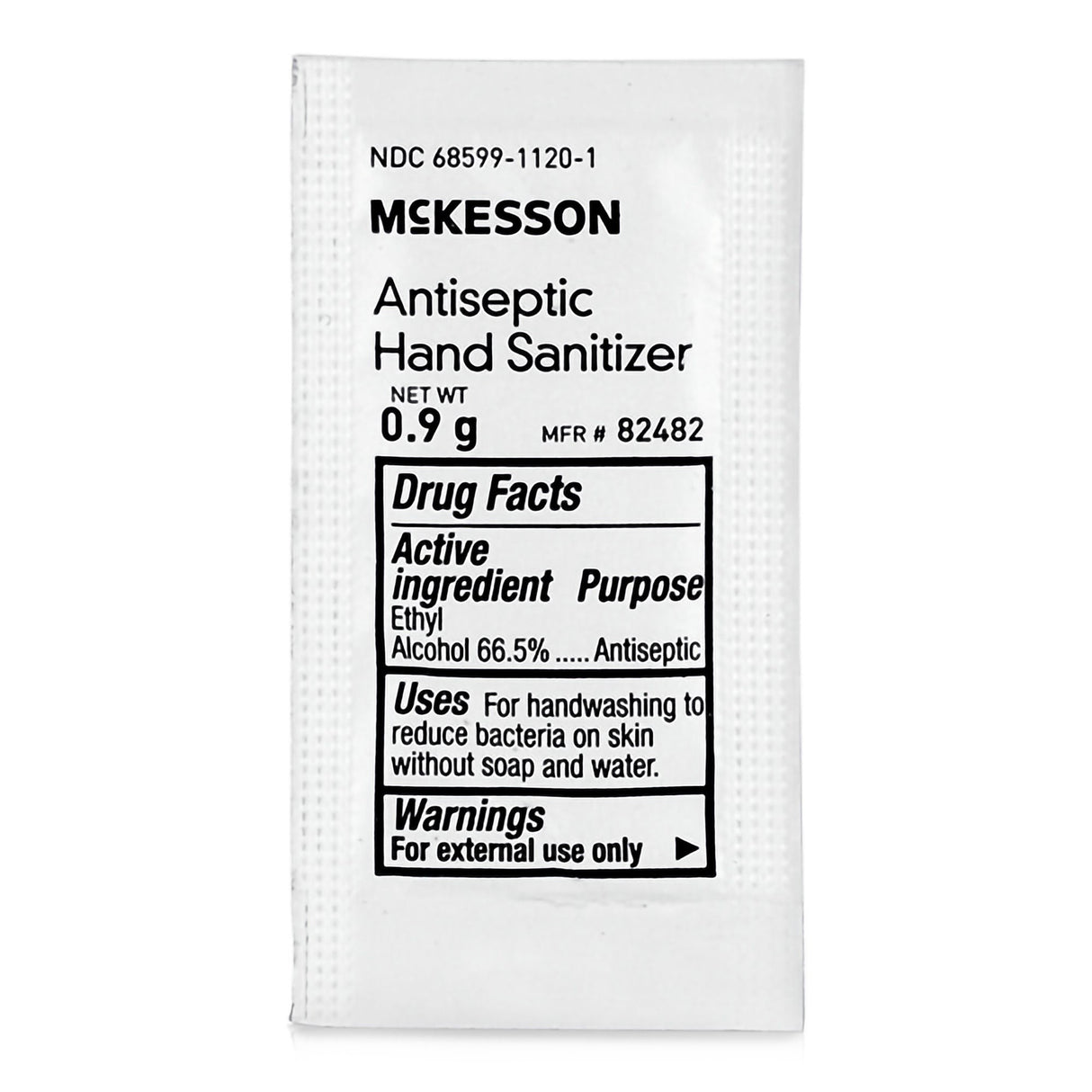 McKesson Antiseptic Hand Sanitizer Gel, 0.9 g