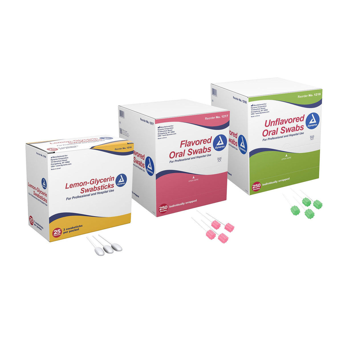 Dynarex Flavored Oral Swabs, Individually Wrapped - 1217 - LL Medico