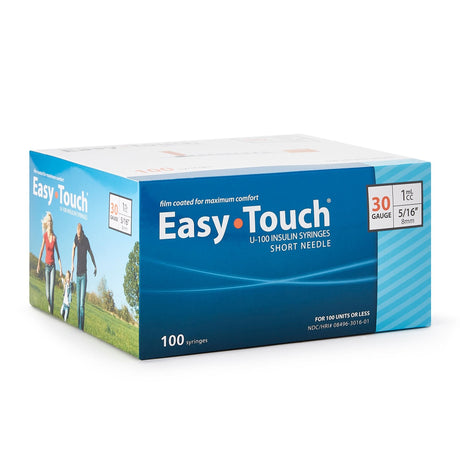 EasyTouch Insulin Syringe with Needle, 1 mL, 30 Gauge, 0.313", U-100, Sterile - 830165 - LL Medico