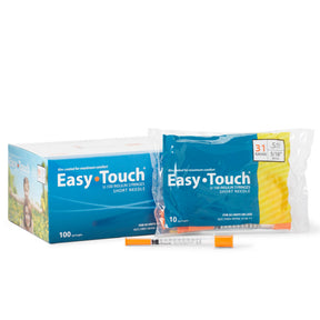 EasyTouch Insulin Syringe with Needle, 0.5 mL, 31 Gauge, 0.313" - 831565 - LL Medico