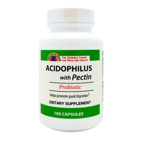 Health Star Acidophilus with Pectin Probiotic, Calcium 140 mg / Pectin 100 mg / Lactobacillus Acidophilus 75 Million Cells, Tablet - 837-01-HST - LL Medico