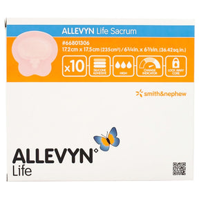 Smith & Nephew Allevyn Life Foam Dressing, Sacral, Bordered, Silicone Adhesive, Sterile — 6.75" x 6.88"