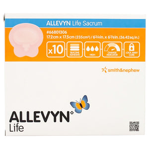 Smith & Nephew Allevyn Life Foam Dressing, Sacral, Bordered, Silicone Adhesive, Sterile — 6.75" x 6.88"