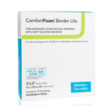 ComfortFoam Border Foam Wound Dressing w/ Soft Silicone Adhesive, 7.6 x 7.6 cm