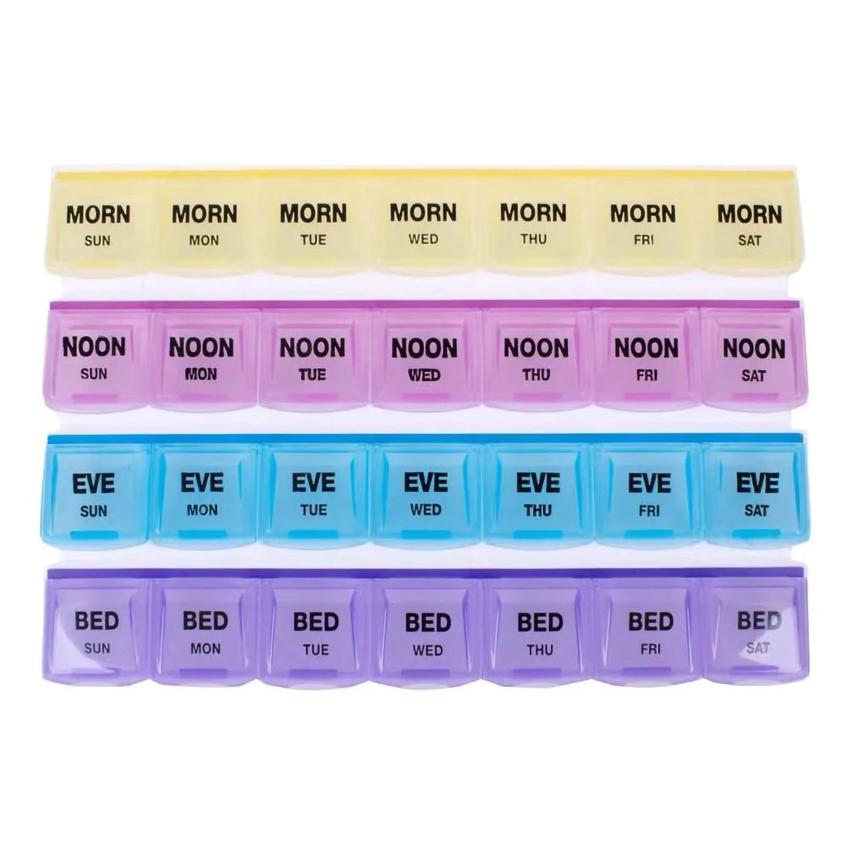 Mediplanner 7-Day Pill Organizer, Four Times a Day, 1.25" x 5.75" x 9.25" - 85-0101 - LL Medico