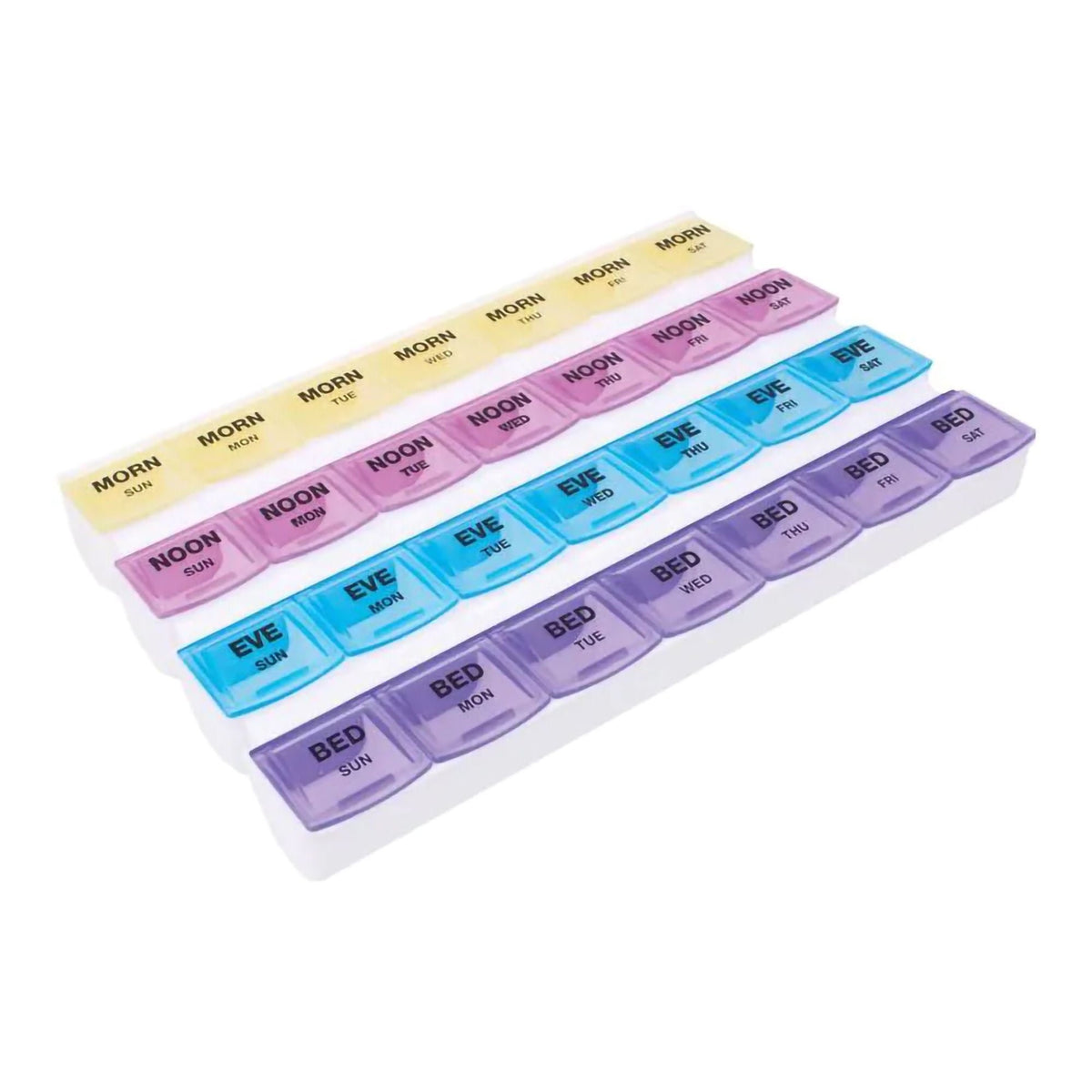 Mediplanner 7-Day Pill Organizer, Four Times a Day, 1.25" x 5.75" x 9.25" - 85-0101 - LL Medico