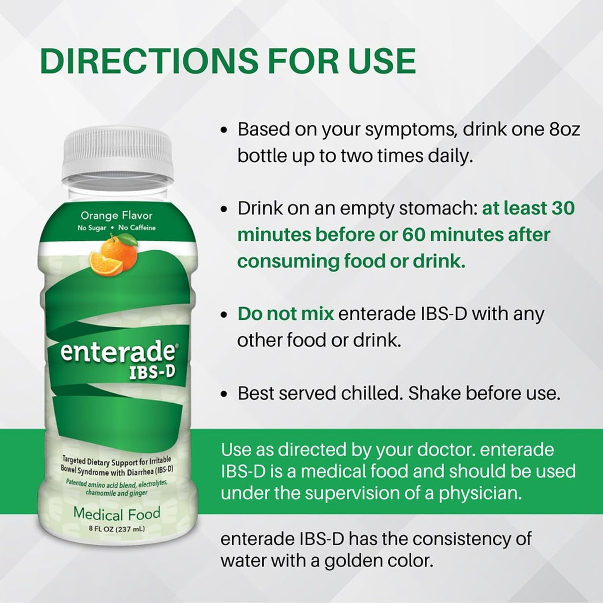 enterade IBS-D Oral Supplement, Orange, 8 oz