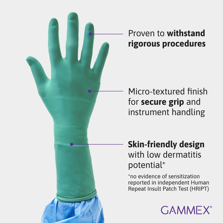 Gammex Non-Latex Polyisoprene Surgical Glove, Green