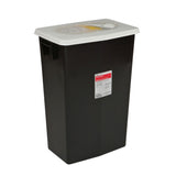 SharpSafety RCRA Waste Container, Black Base, 18 gal, Vertical Entry, Plastic, Non-Sterile, 26 x 12.75 x 18.25" - 8618RC - LL Medico