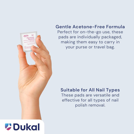 Dukal Nail Polish Remover Pads, 50 mm x 57 mm