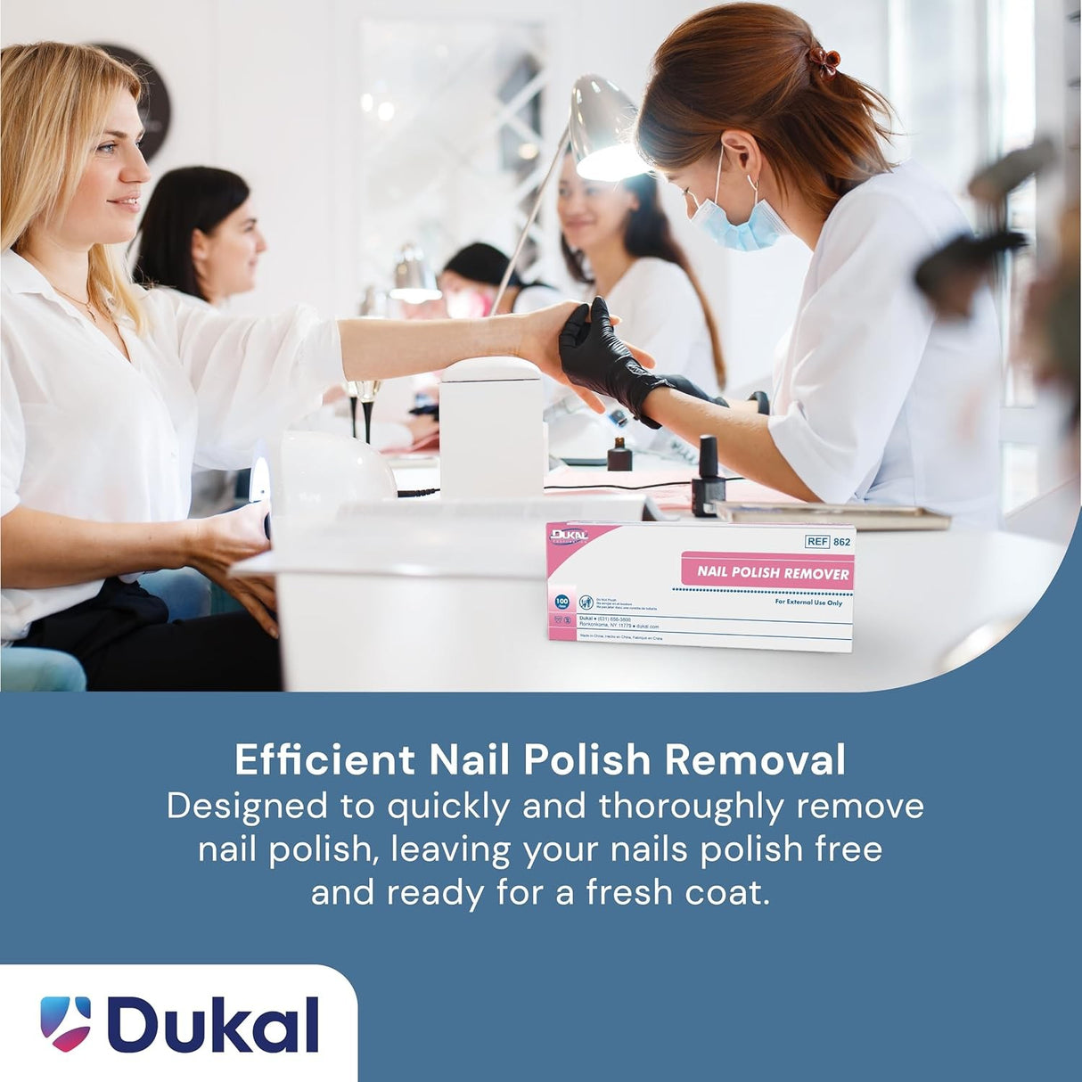 Dukal Nail Polish Remover Pads, 50 mm x 57 mm