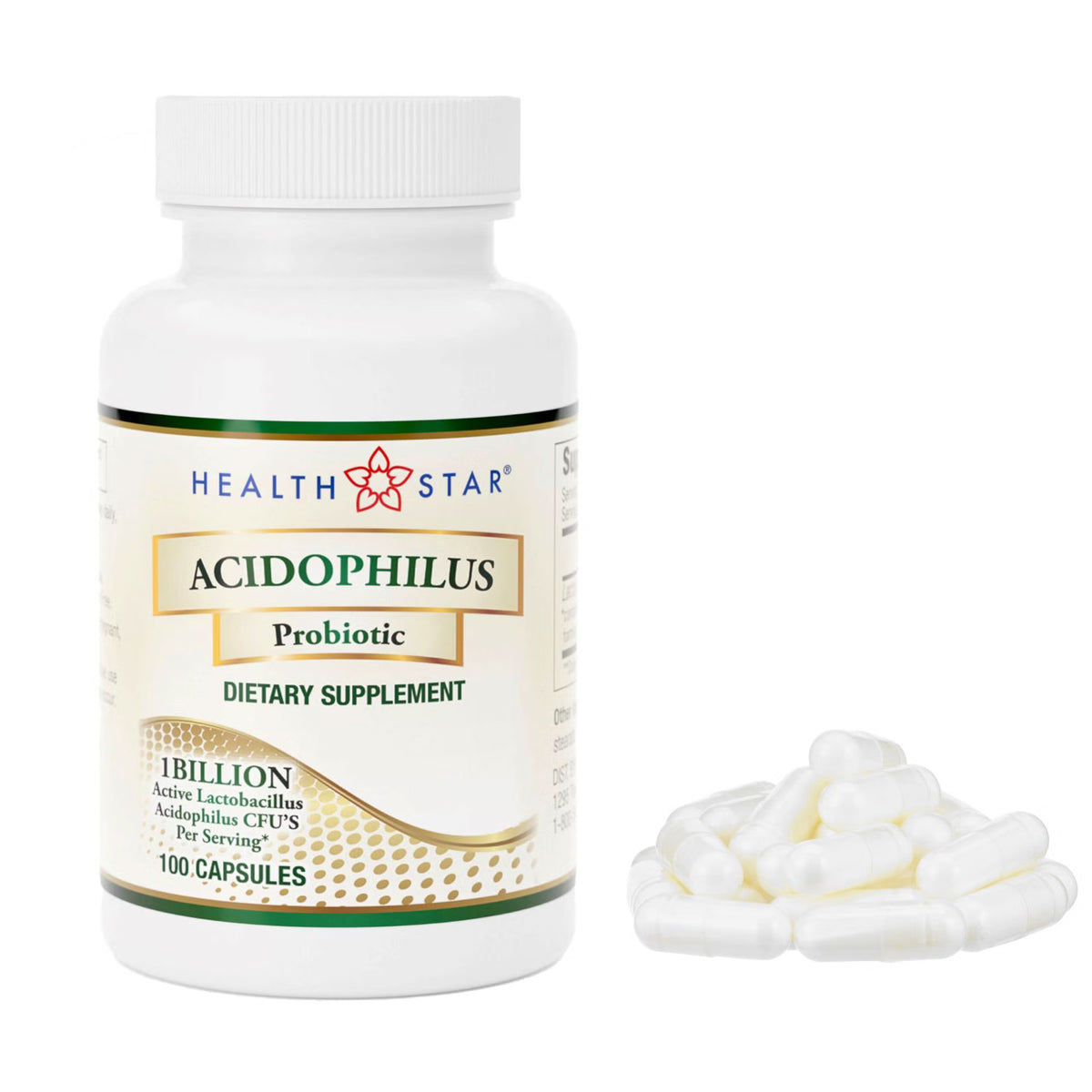 Health Star Acidophilus Probiotic Dietary Supplement, 10 mg, Capsule - 866-01-HST - LL Medico