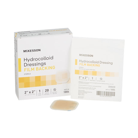 McKesson Hydrocolloid Dressing, Square, Waterproof Film Backing - 1886 - LL Medico