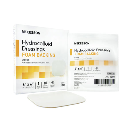 McKesson Hydrocolloid Dressing, Foam Backing, Sterile, 6" x 6" - 883000 - LL Medico