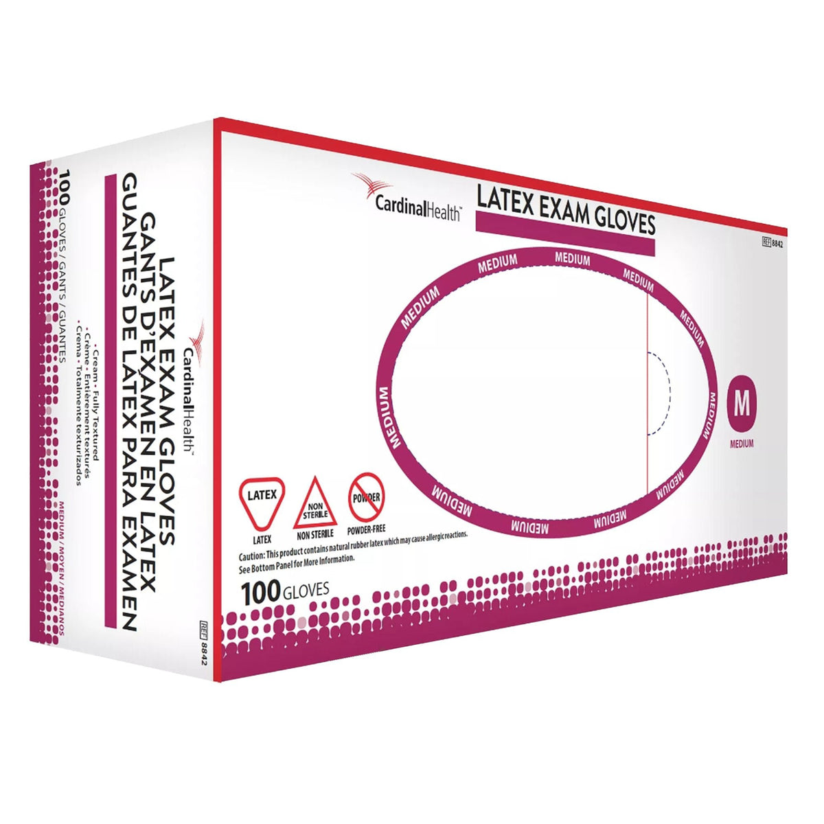 Cardinal Health Latex Exam Gloves, Powder-Free, Ivory - 8842 - LL Medico