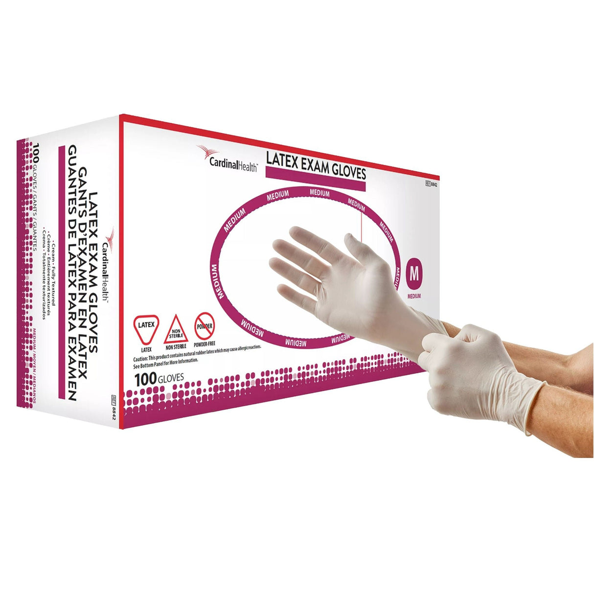 Cardinal Health Latex Exam Gloves, Powder-Free, Ivory - 8842 - LL Medico
