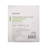 McKesson 5-Layer Foam Dressing, Bordered Silicone Adhesive, Square, Sterile — 3" x 3"