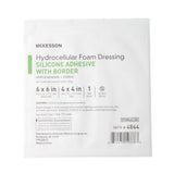 McKesson 5-Layer Foam Dressing, Bordered Silicone Adhesive, Square, Sterile — 6" x 6"