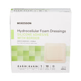 McKesson Silicone Gel Adhesive without Border Silicone Foam Dressing, 6 x 6 Inch