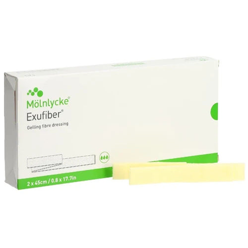 Molnlycke Exufiber Gelling Fiber Dressing, 4 x 4-4/5 Inch