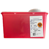 Monoject Sharps Container, Multi-Purpose, Red Base, 1 Gallon, 7 H x 6.75 W x 10.5 D Inch, Vertical Entry, Plastic, Non-Sterile - 8881676236 - LL Medico