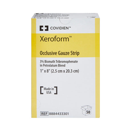 Xeroform Occlusive, Petrolatum Impregnated Dressing, 1 x 8", White, Fine Mesh Gauze, Sterile - 8884433301 - LL Medico