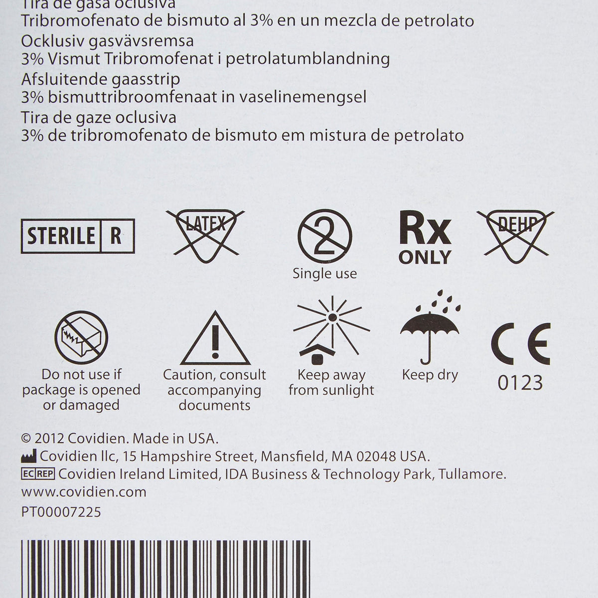 Xeroform Occlusive, Petrolatum Impregnated Dressing, 1 x 8", White, Fine Mesh Gauze, Sterile - 8884433301 - LL Medico