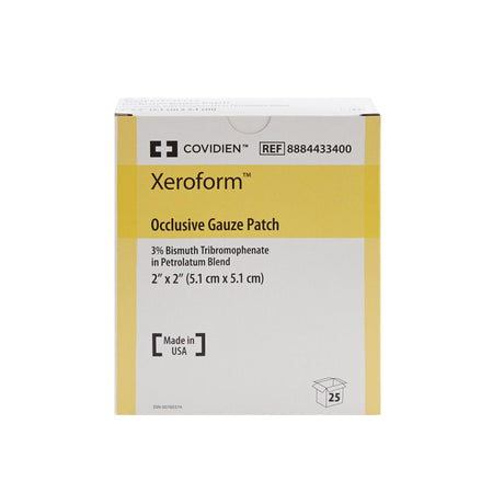 Xeroform Occlusive Petrolatum Impregnated Dressing, Square, 2" x 2", White, Fine Mesh Gauze, Sterile - 8884433400 - LL Medico