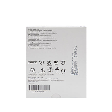 Xeroform Occlusive Petrolatum Impregnated Dressing, Square, 2" x 2", White, Fine Mesh Gauze, Sterile - 8884433400 - LL Medico