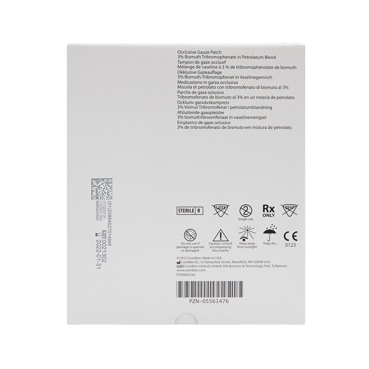 Xeroform Occlusive, Petrolatum Impregnated Dressing, 4" x 4", White, Fine Mesh Gauze, Sterile - 8884433500 - LL Medico