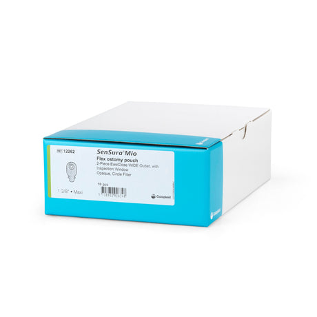 Coloplast SenSura Mio Flex Ostomy Pouch, 2-Piece EasiClose Wide Outlet with Inspection Window, Opaque, Circle Filter, 1 3/8" Maxi, Box of 10 - 12262 - LL Medico
