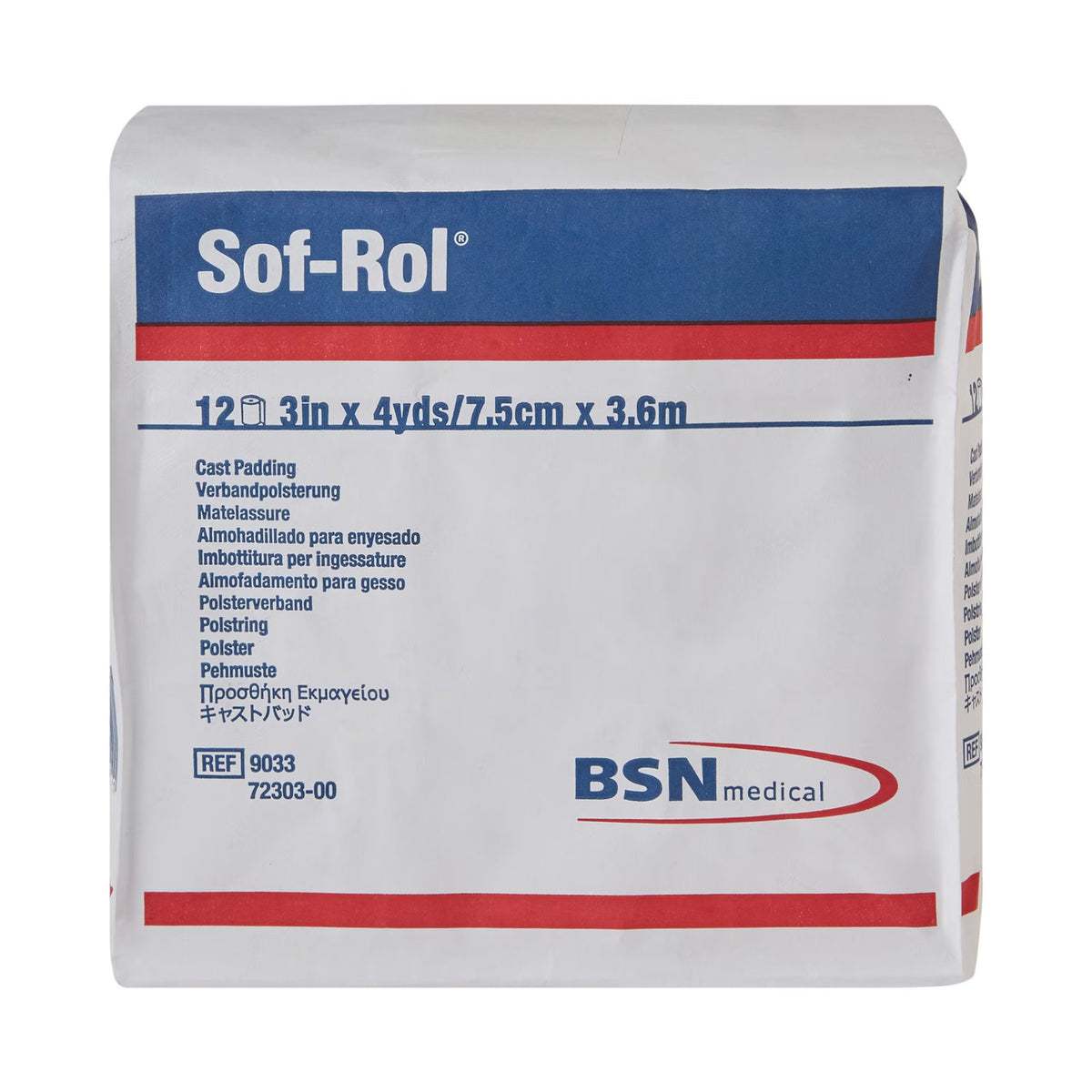 Sof-Rol Undercast Cast Padding, 3" x 4 Yard, White, Rayon, NonSterile - 9033 - LL Medico
