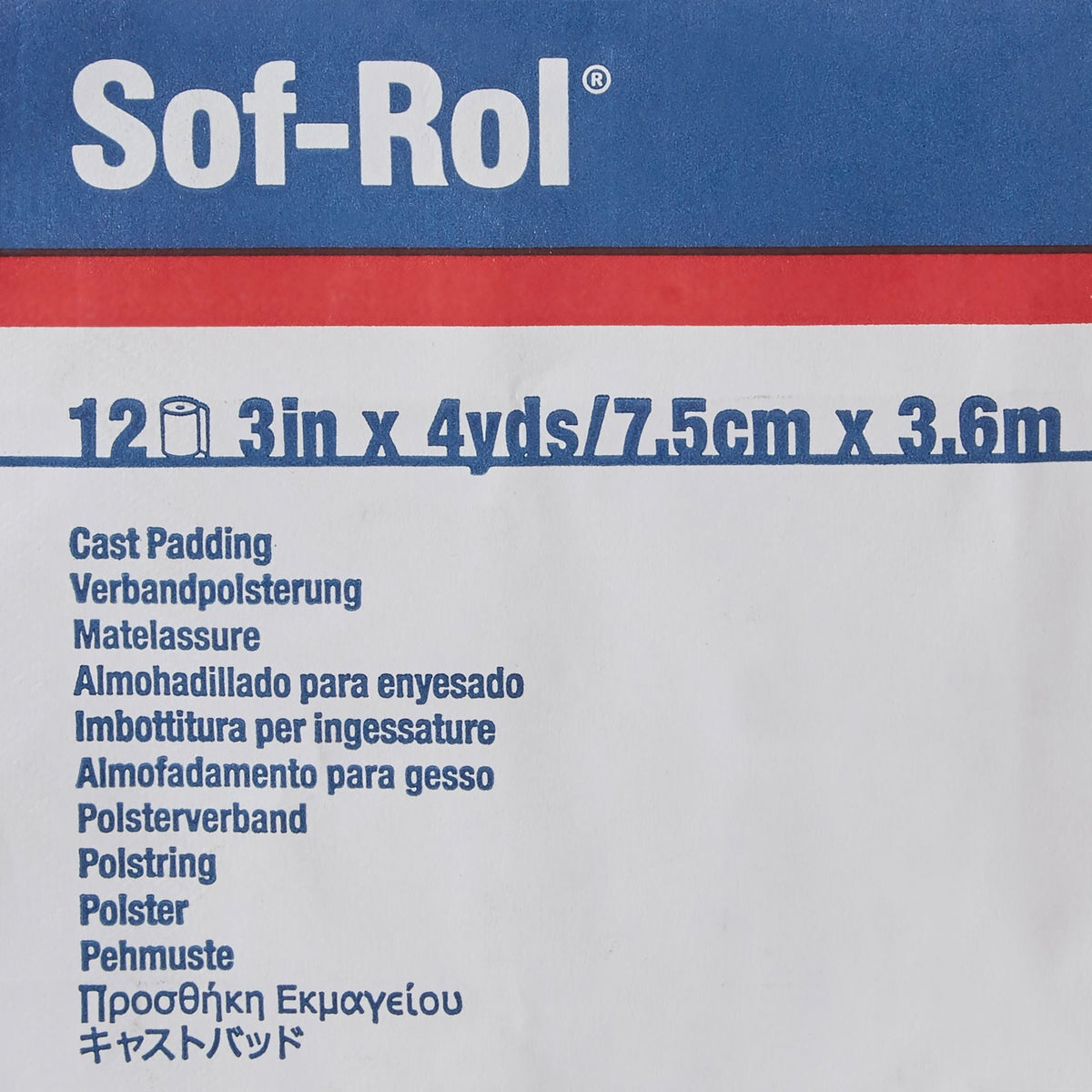 Sof-Rol Undercast Cast Padding, 3" x 4 Yard, White, Rayon, NonSterile - 9033 - LL Medico