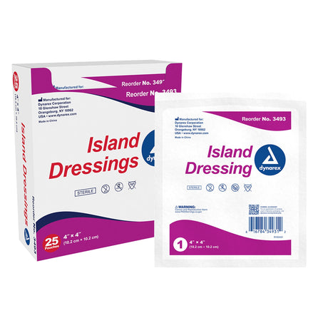Dynarex Island Dressing, Square Sterile - 3493 - LL Medico