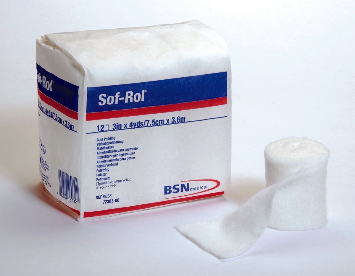 Sof-Rol Undercast Cast Padding, White, Rayon, NonSterile, 4 Yard - LL Medico