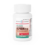 Geri-Care Low Strength Aspirin Chewable Tablets, 81 mg, Pain Relief - 911-36-GCP - LL Medico