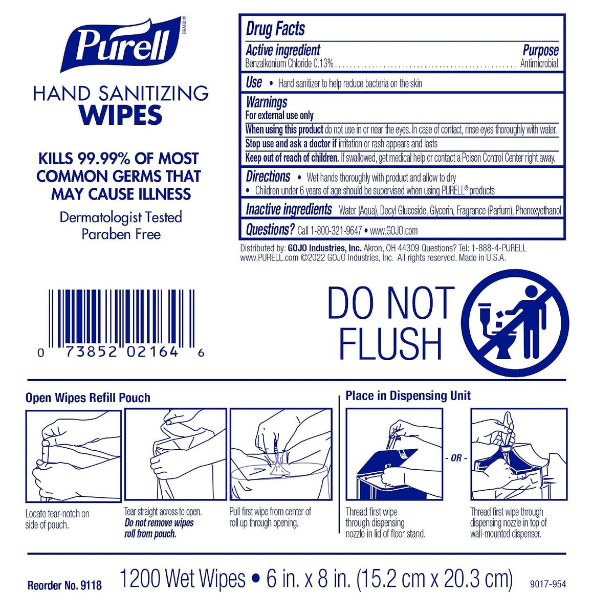 Purell Sanitizing Skin Wipe, Citrus Scent, 1,200 Count, Case of 2