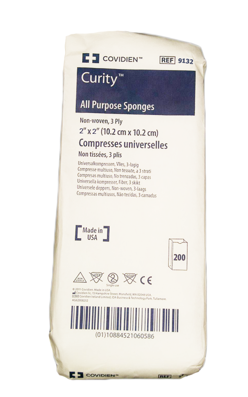 Curity Nonwoven Sponge, 2 x 2 Inch, Three-Ply