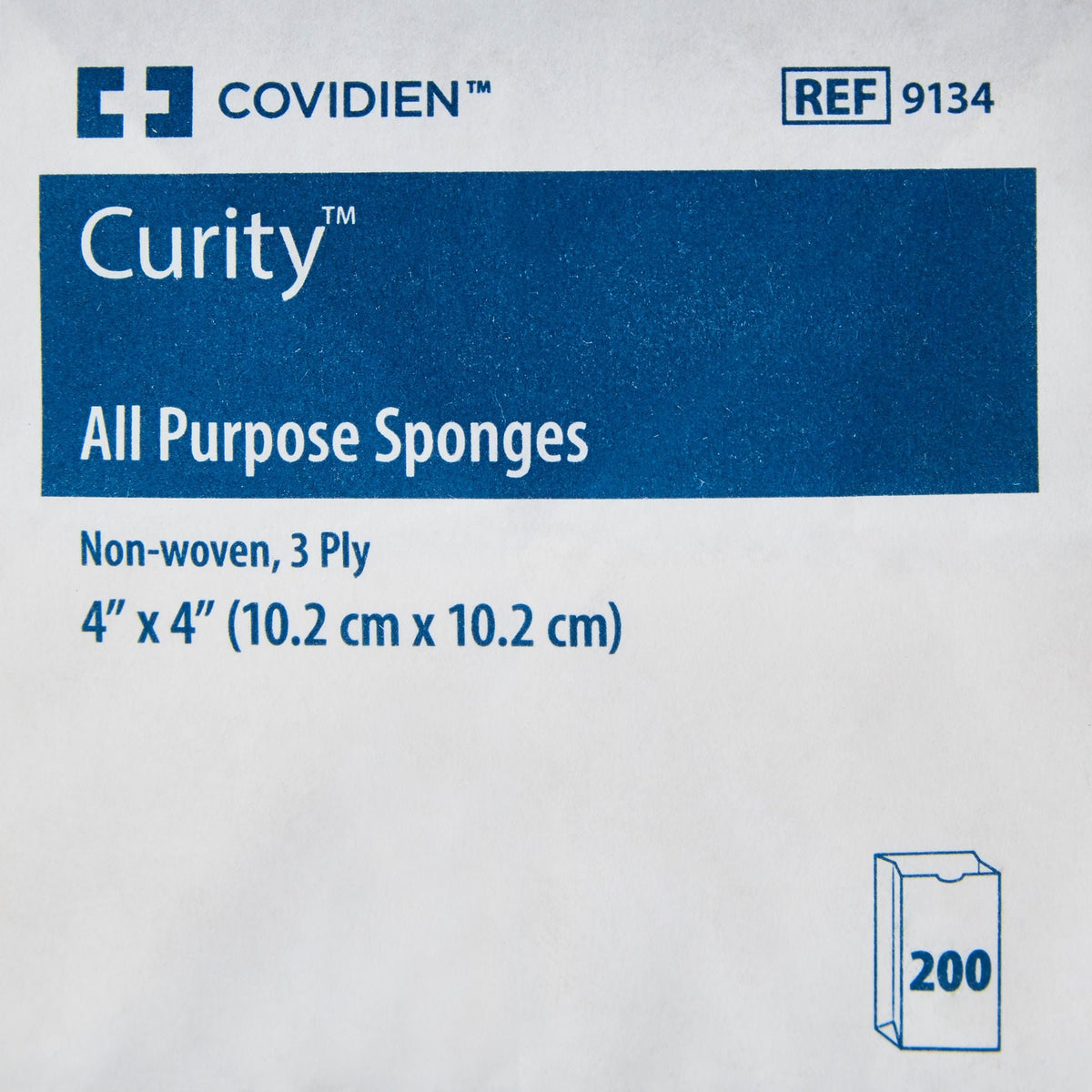 Cardinal Health Curity Nonwoven Sponge, 4 x 4 Inch, 3-Ply